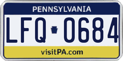 PA license plate LFQ0684