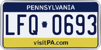 PA license plate LFQ0693