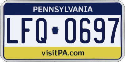 PA license plate LFQ0697