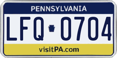 PA license plate LFQ0704