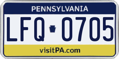 PA license plate LFQ0705