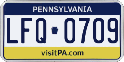 PA license plate LFQ0709