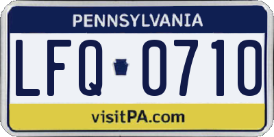 PA license plate LFQ0710