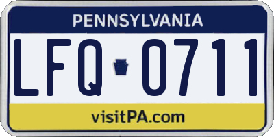 PA license plate LFQ0711