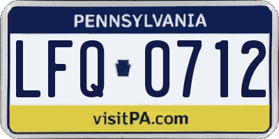 PA license plate LFQ0712