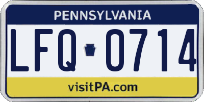 PA license plate LFQ0714