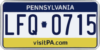 PA license plate LFQ0715