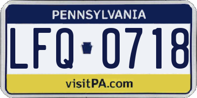 PA license plate LFQ0718