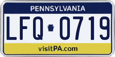 PA license plate LFQ0719