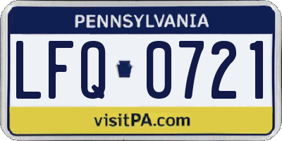 PA license plate LFQ0721