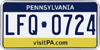 PA license plate LFQ0724