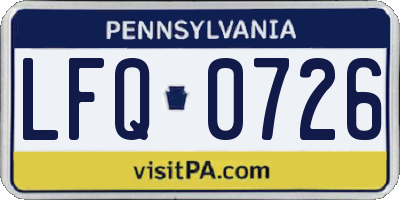 PA license plate LFQ0726