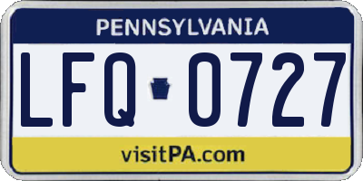 PA license plate LFQ0727