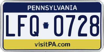 PA license plate LFQ0728