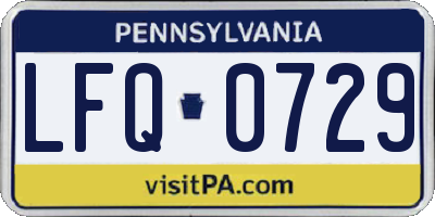 PA license plate LFQ0729
