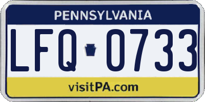 PA license plate LFQ0733