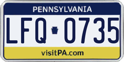 PA license plate LFQ0735