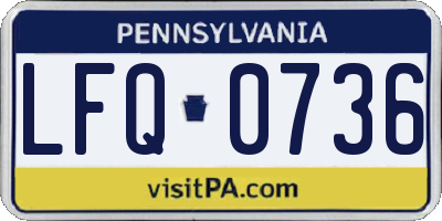 PA license plate LFQ0736