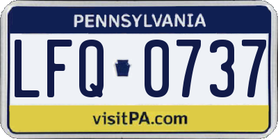 PA license plate LFQ0737