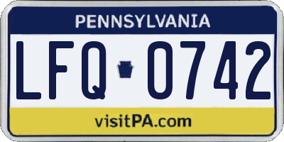 PA license plate LFQ0742