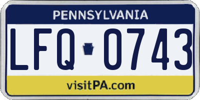 PA license plate LFQ0743