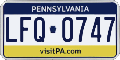 PA license plate LFQ0747