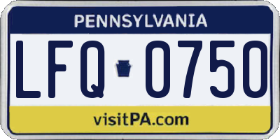 PA license plate LFQ0750