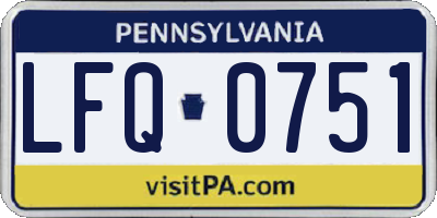PA license plate LFQ0751
