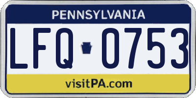 PA license plate LFQ0753