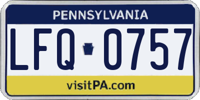 PA license plate LFQ0757