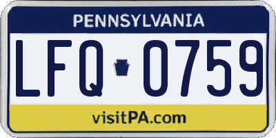 PA license plate LFQ0759