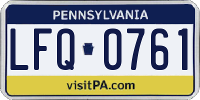 PA license plate LFQ0761