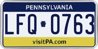 PA license plate LFQ0763