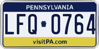 PA license plate LFQ0764