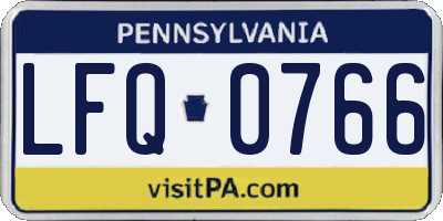 PA license plate LFQ0766