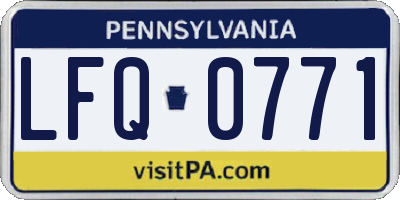 PA license plate LFQ0771