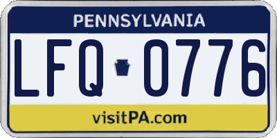 PA license plate LFQ0776