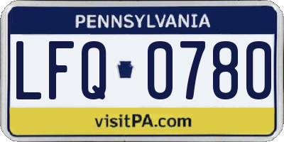 PA license plate LFQ0780