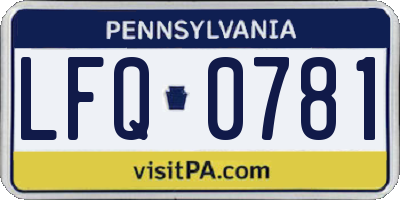 PA license plate LFQ0781
