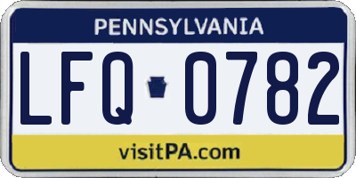 PA license plate LFQ0782