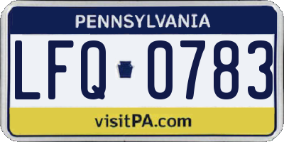PA license plate LFQ0783