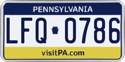 PA license plate LFQ0786
