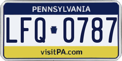 PA license plate LFQ0787