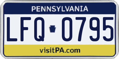 PA license plate LFQ0795