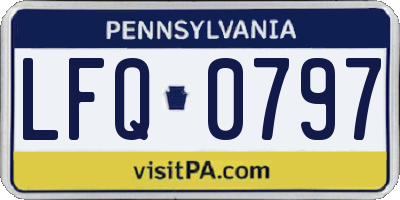 PA license plate LFQ0797