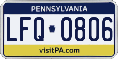 PA license plate LFQ0806