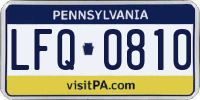 PA license plate LFQ0810