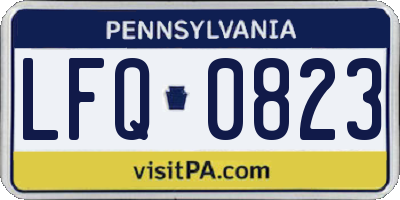 PA license plate LFQ0823