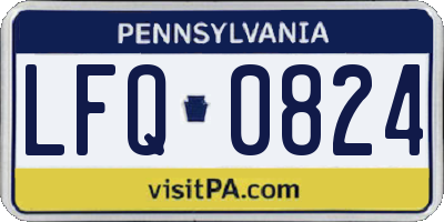 PA license plate LFQ0824