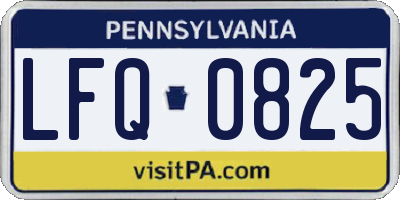 PA license plate LFQ0825